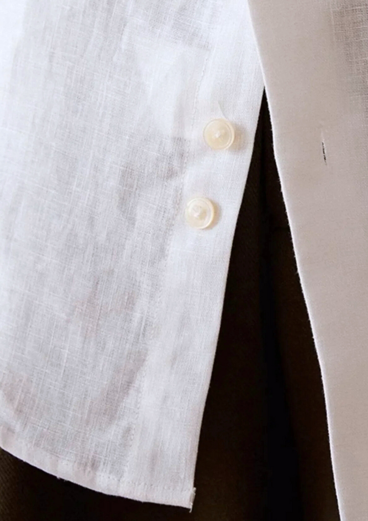 White Portofino Coastal Linen Shirt