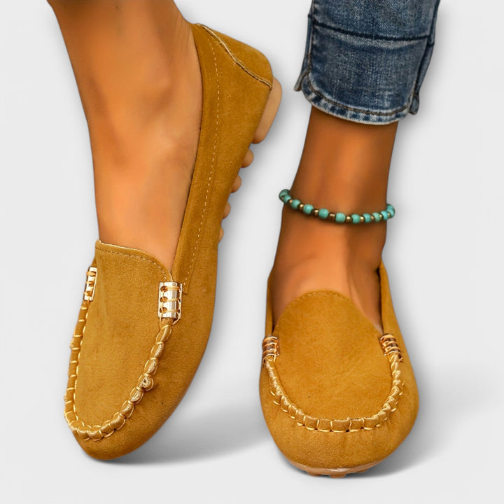 Bianca moccasin slip-on in yellow