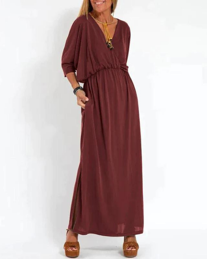 Graceful Flowing Maxi Dress - Red
