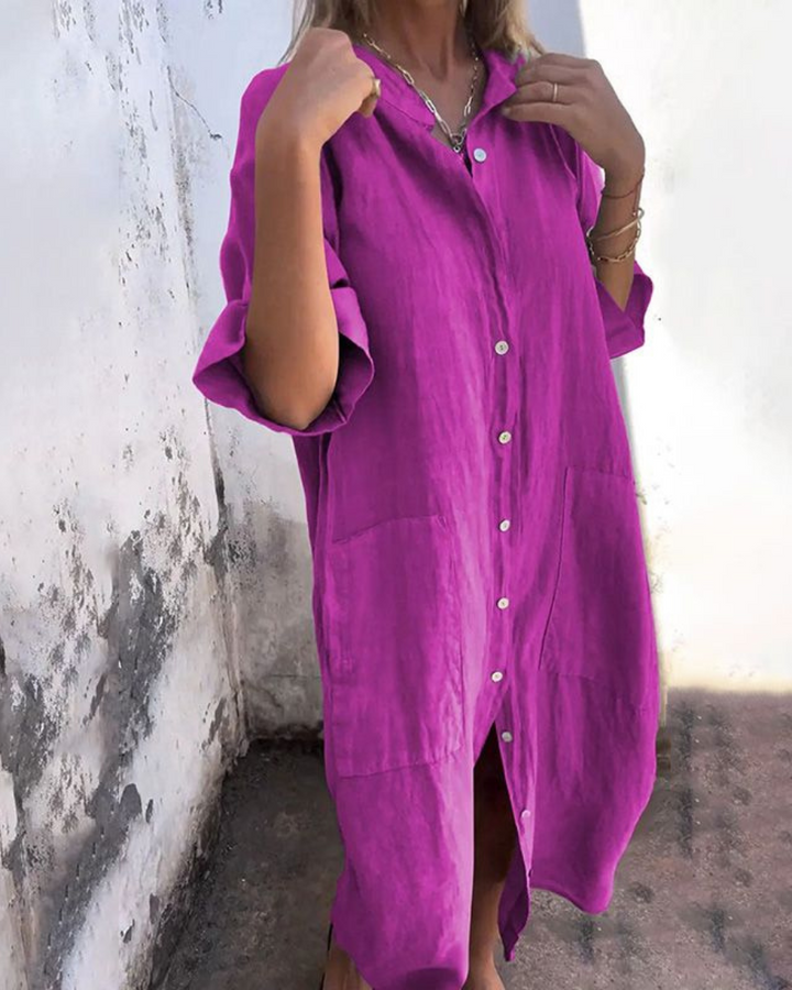 Boho shirt dress in purple