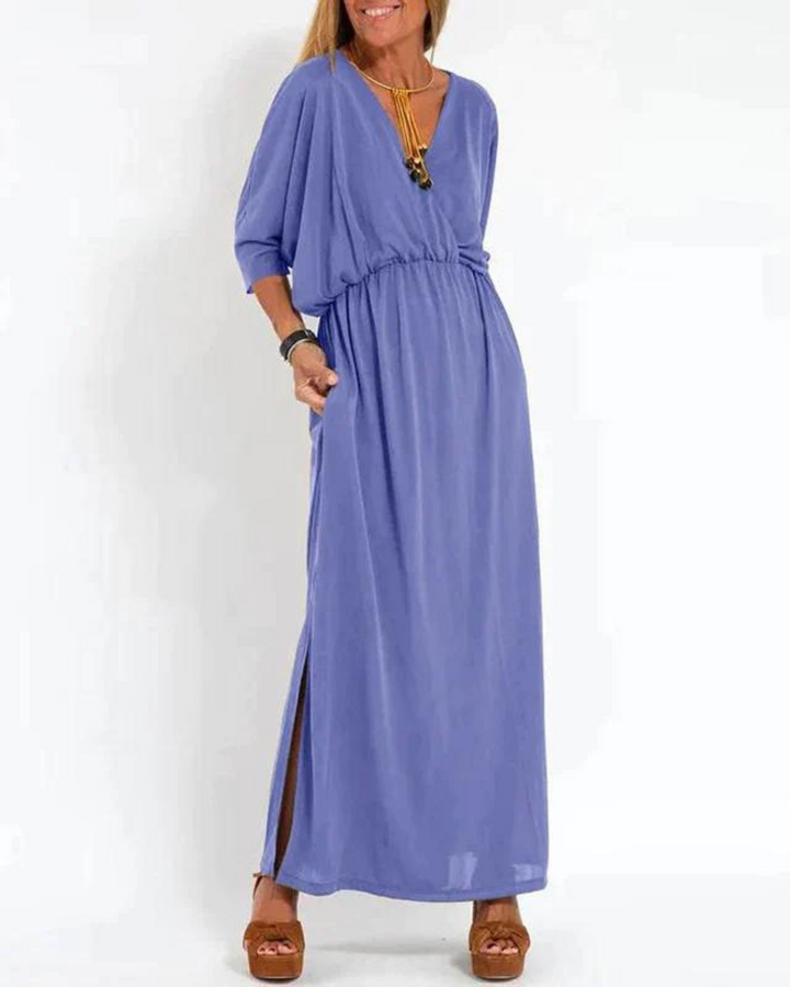 Graceful Flowing Maxi Dress - Blue
