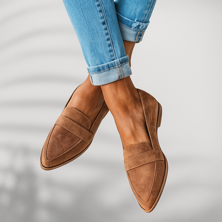 Selena sleek toe loafers in khaki