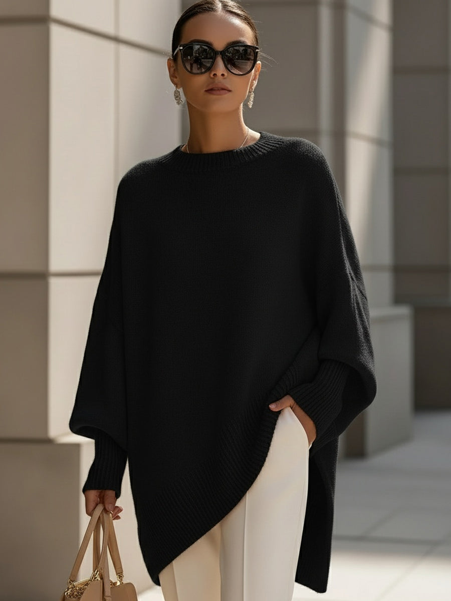 Black oversized wool blend sweater