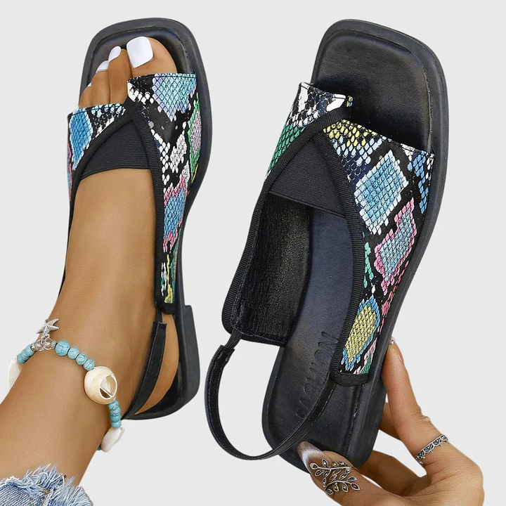 Orthopedic Square-Toe Slide Sandals - Multi Color