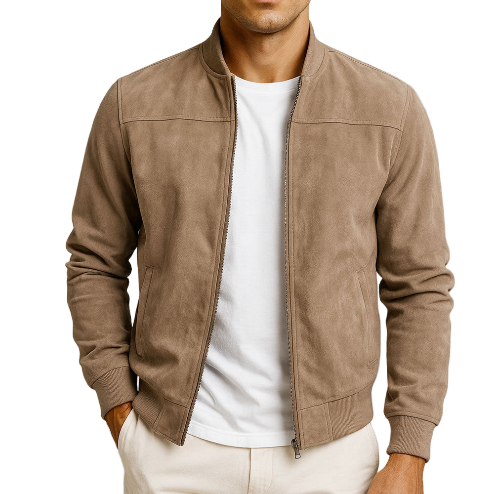 Modern Minimalist Zip Jacket - Brown