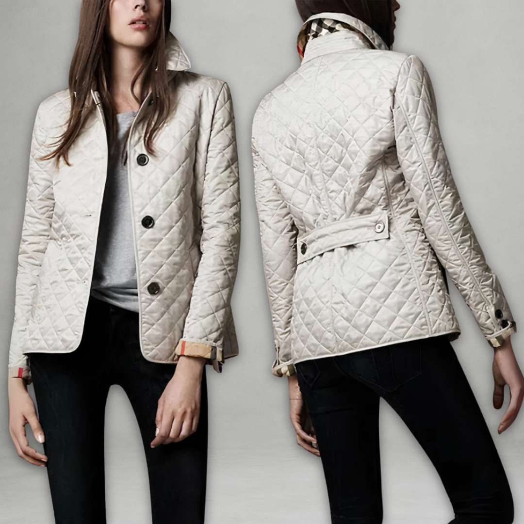 Women's cozy tailored fall jacket in white