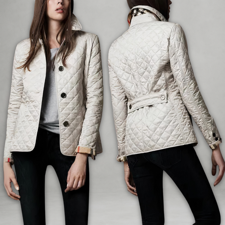 Women's cozy tailored fall jacket in white