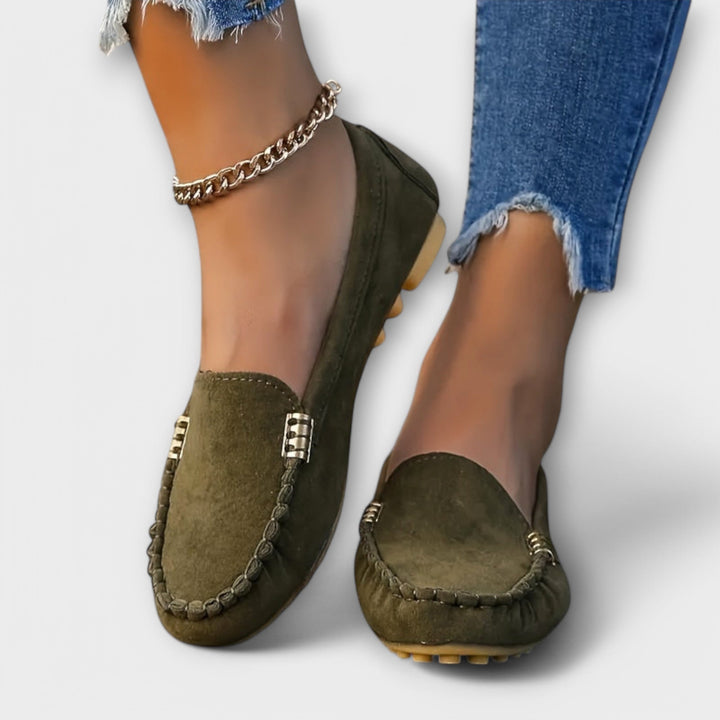 Bianca moccasin slip-on in green