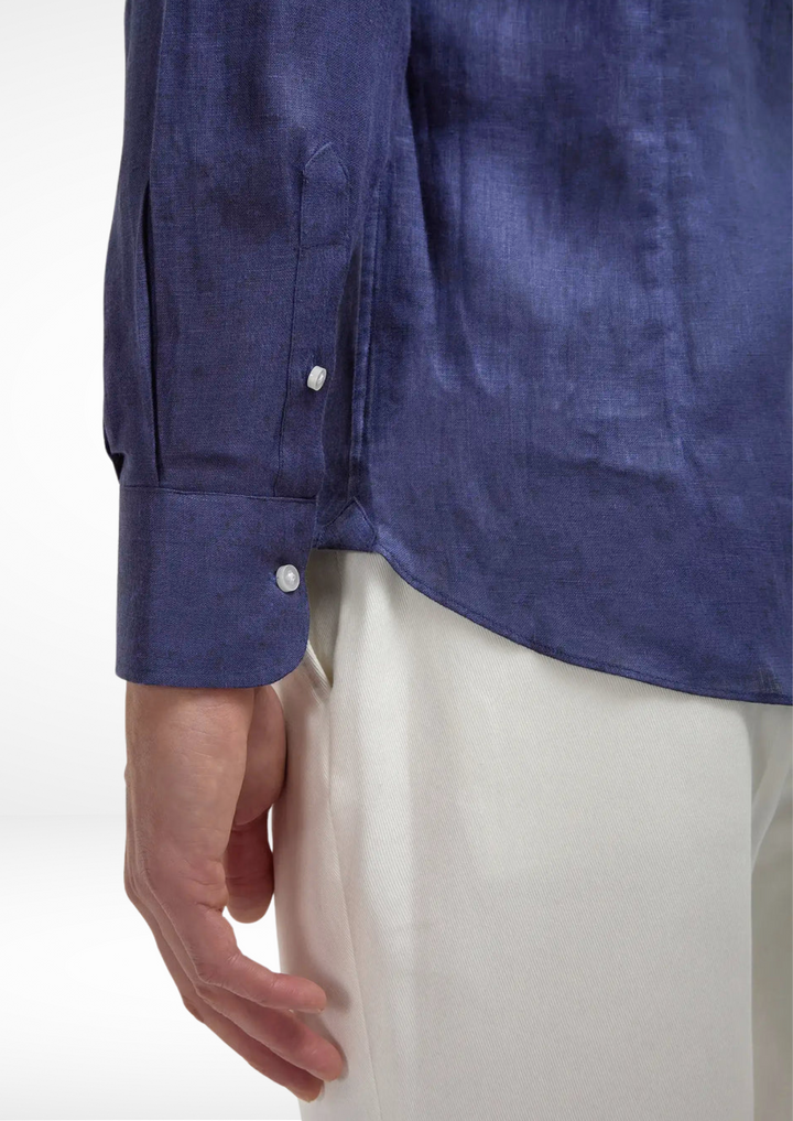 Blue Portofino Coastal Linen Shirt