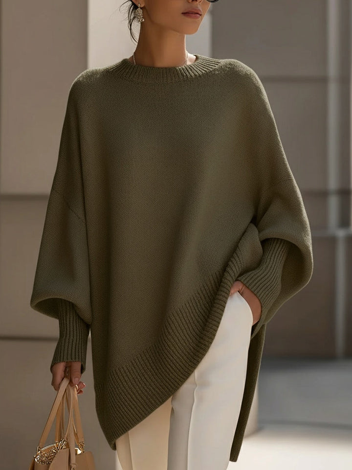 Olive green oversized wool blend sweater
