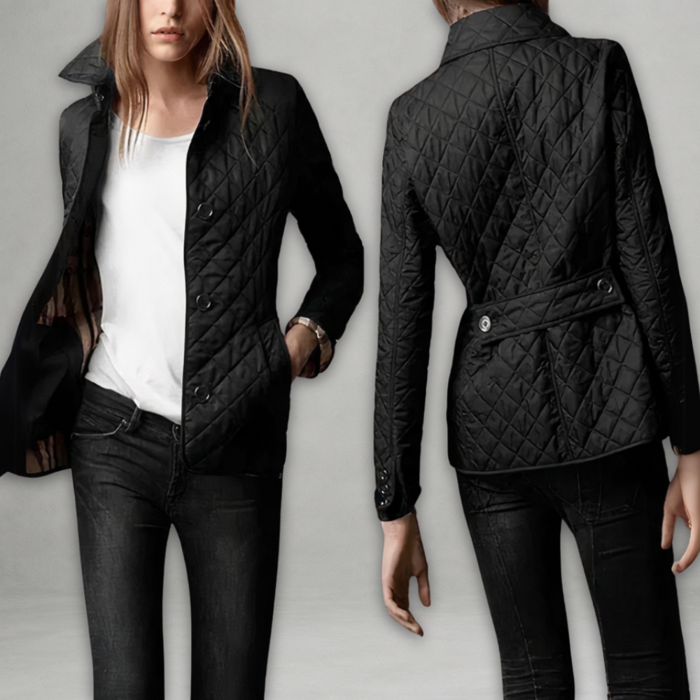 Women's cozy tailored fall jacket in black