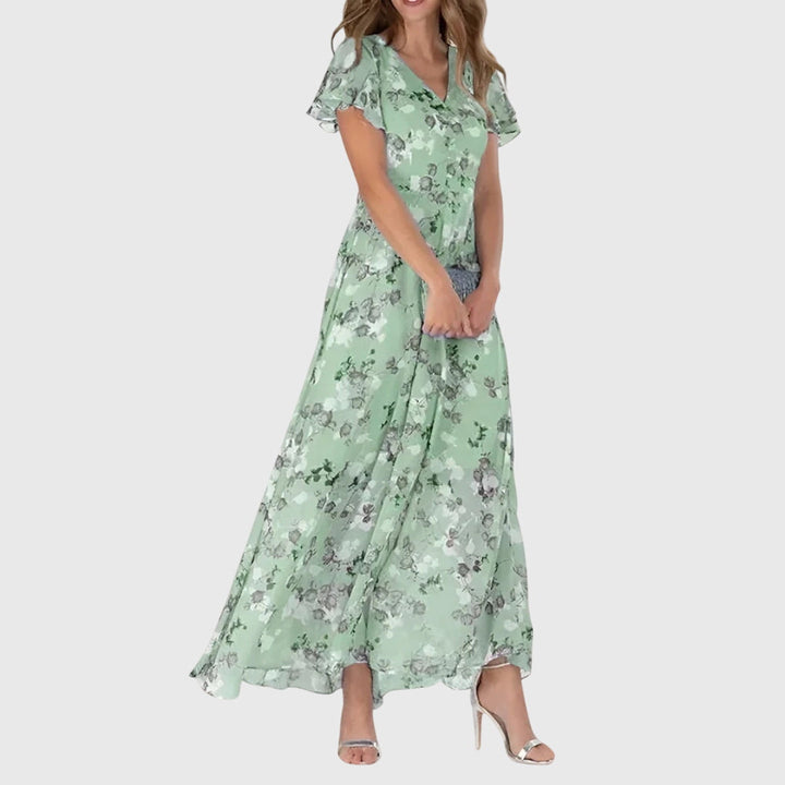 Figure-flattering midi dress in green