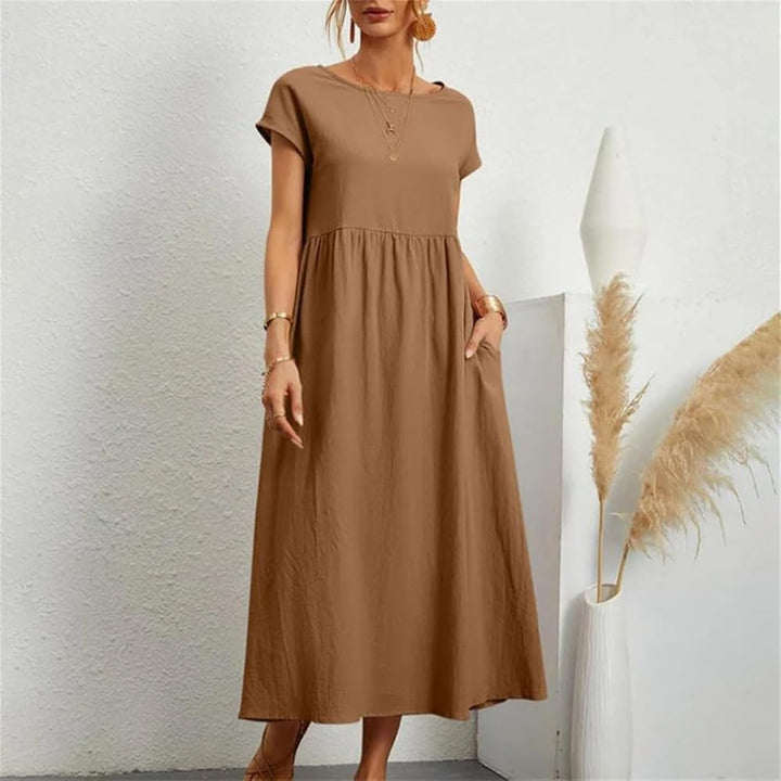 Lightweight summer dress in khaki