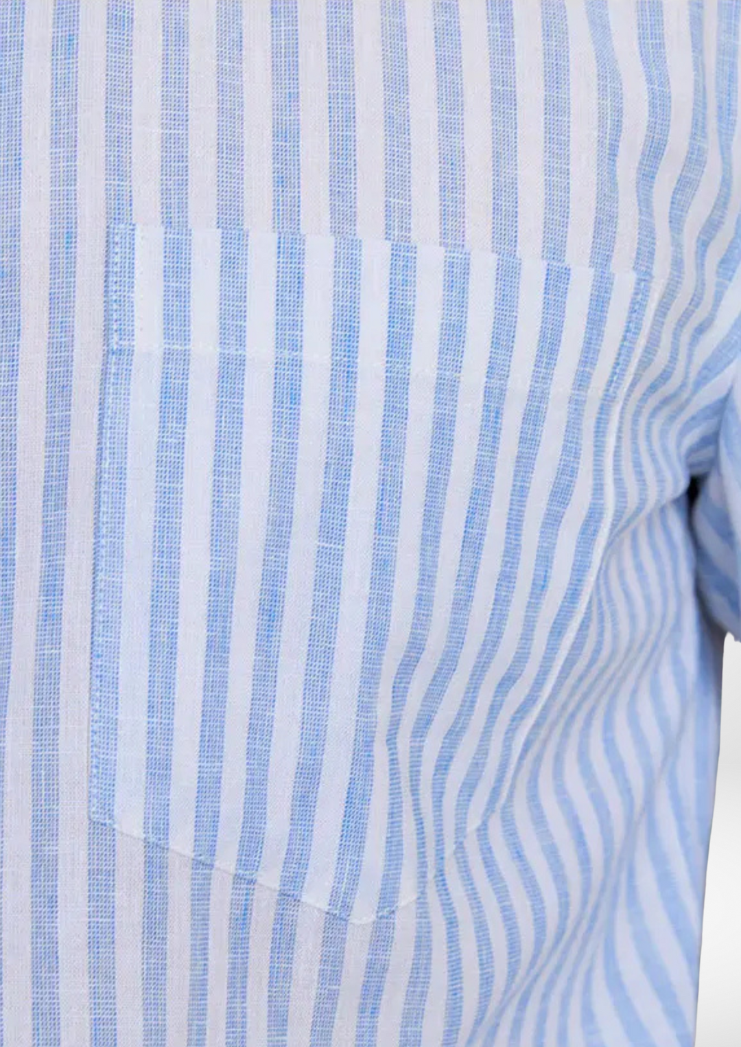 Light Blue Striped Portofino Coastal Linen Shirt