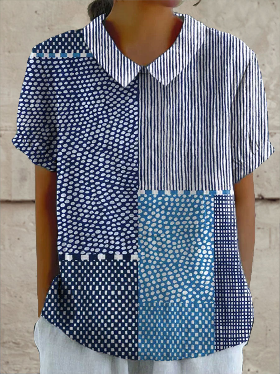 Women's Patchwork Print Blouse