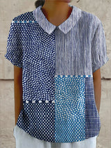 Women's Patchwork Print Blouse