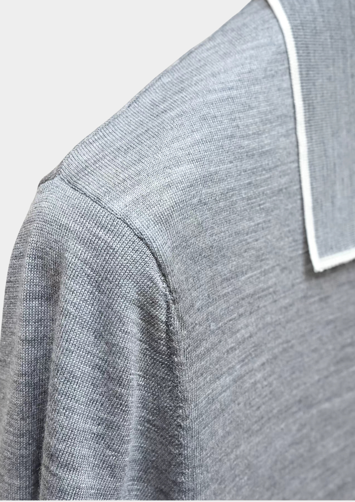 Ellis Beige Lightweight Worsted Wool Polo