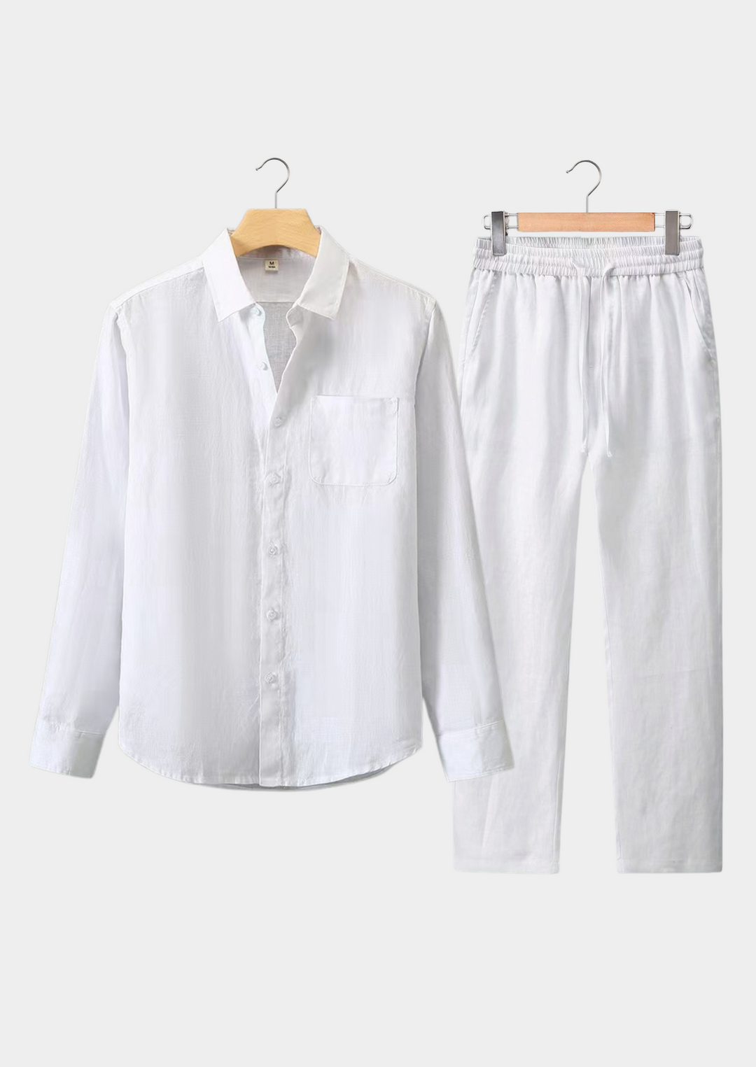 All White Linen Longsleeve Summer Set
