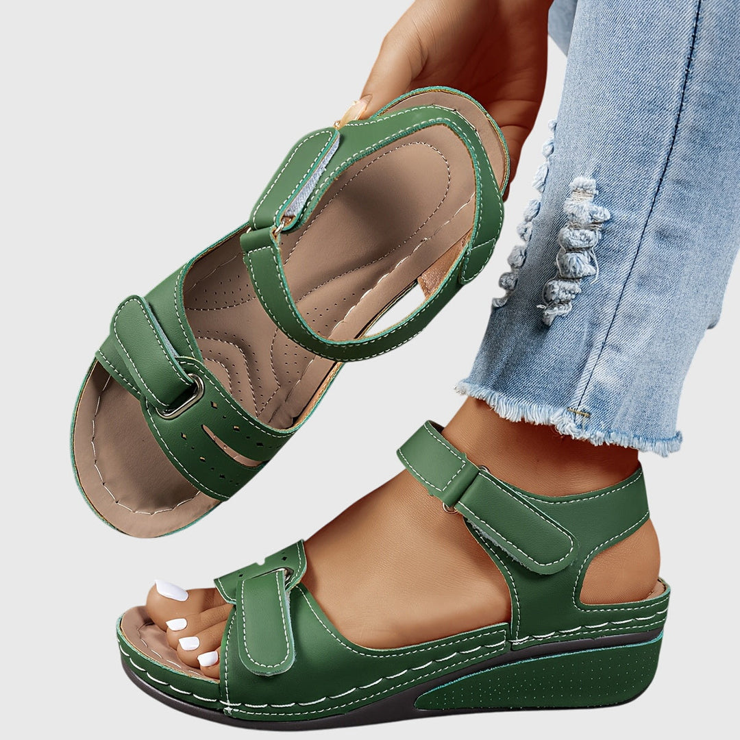 Orthopedic Cross-Strap Sandals - Green