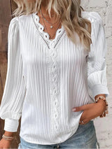 Chiffon & Lace Detail Blouse
