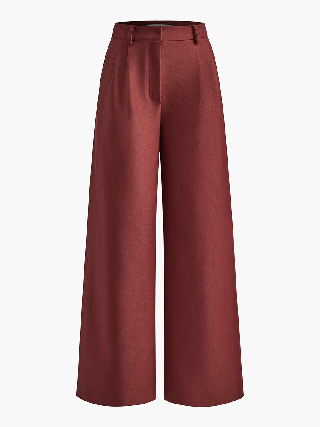 Women's belt free wide leg dress pants in red