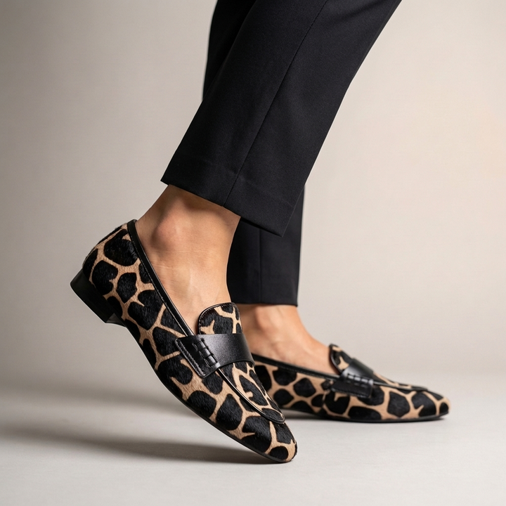 Women's Giraffe Print Penny Strap Loafer