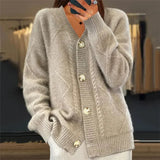 Women's Soft Knit V-Neck Cardigan with Button Front