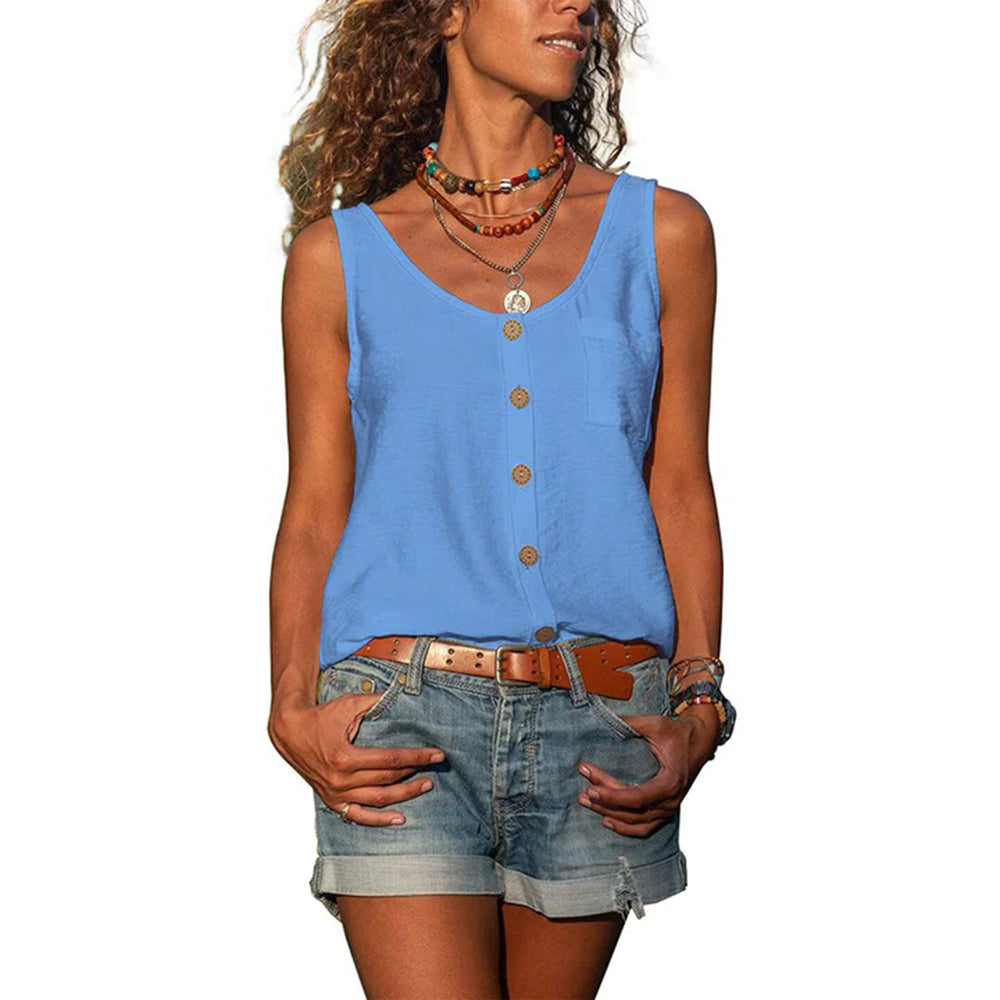 Casual Loose-Fit Sleeveless Top