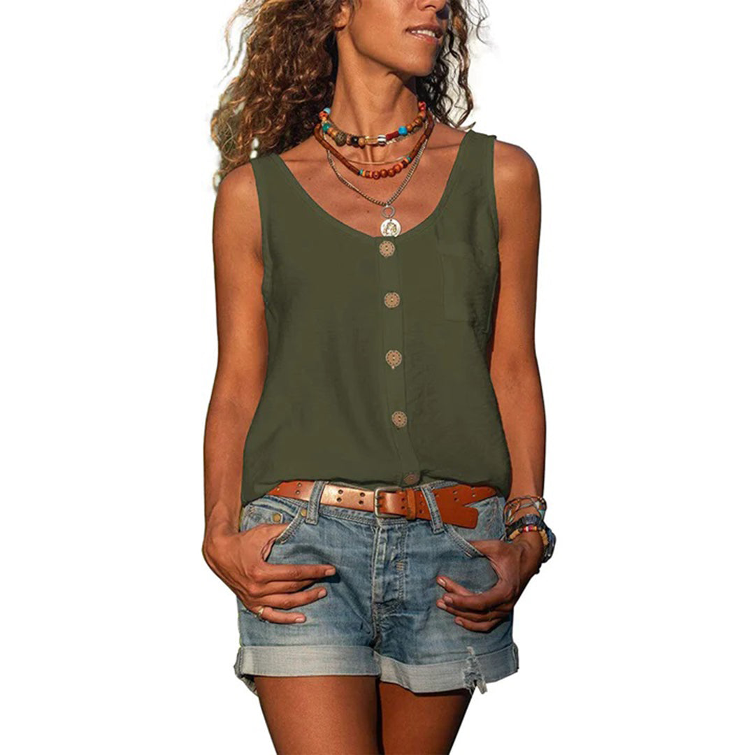 Casual Loose-Fit Sleeveless Top