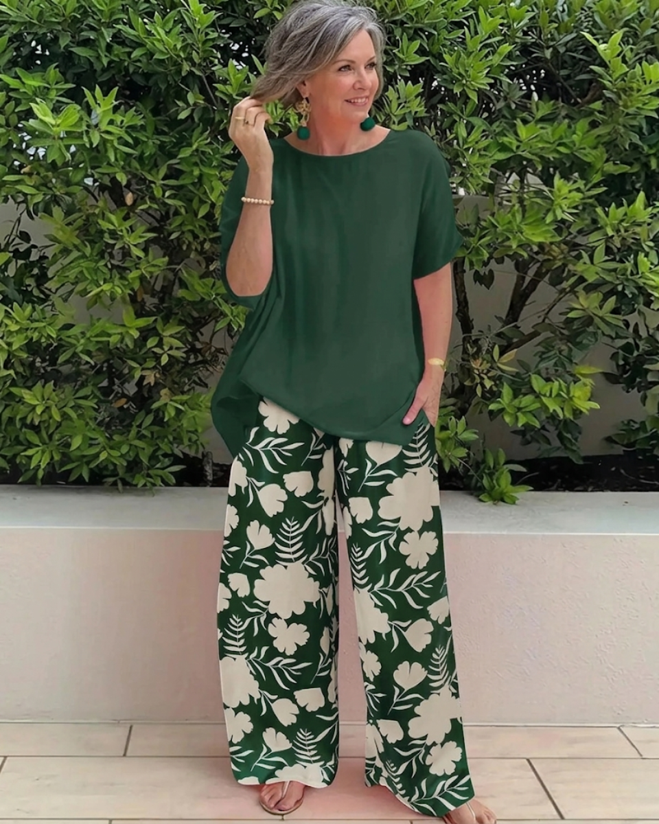 Casual Two-Piece Floral Set