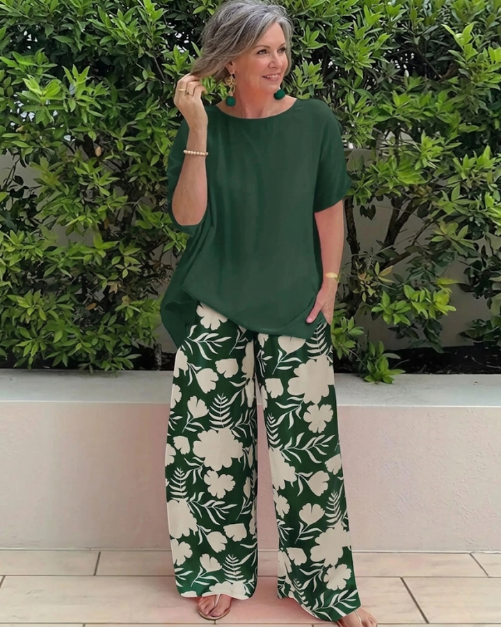 Casual Two-Piece Floral Set