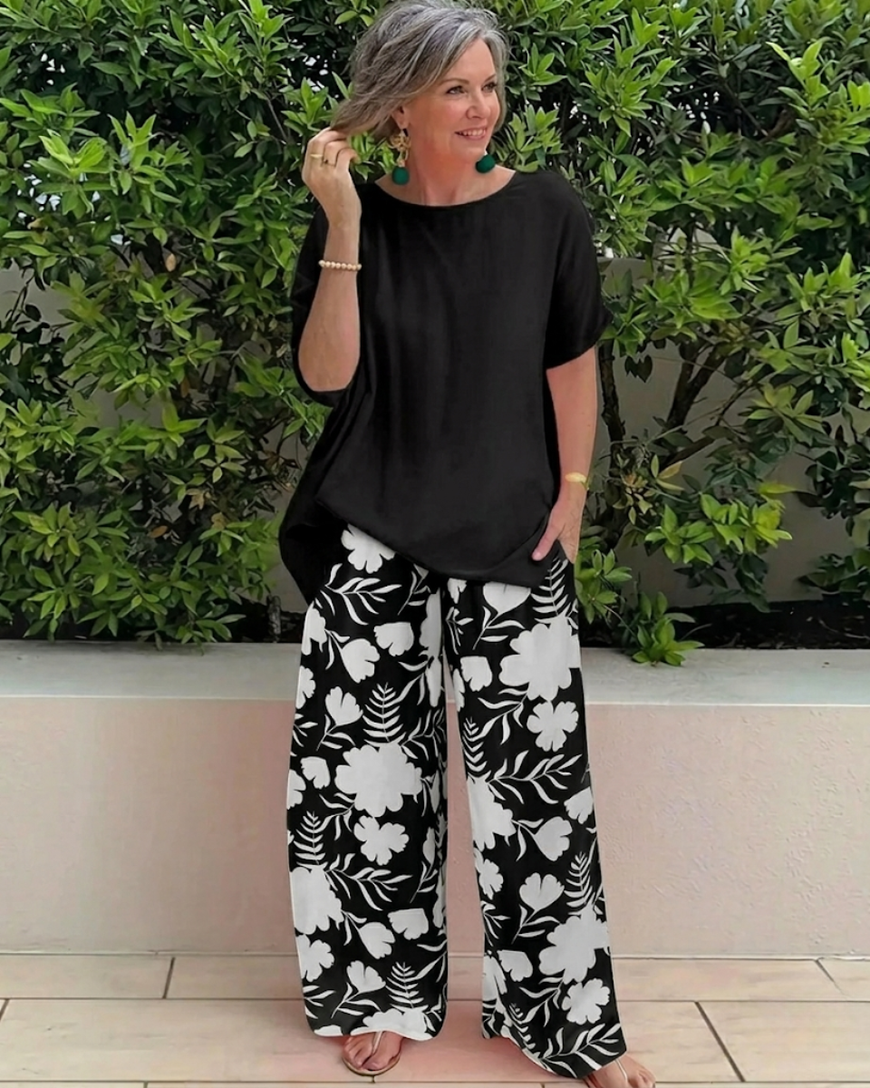 Casual Two-Piece Floral Set