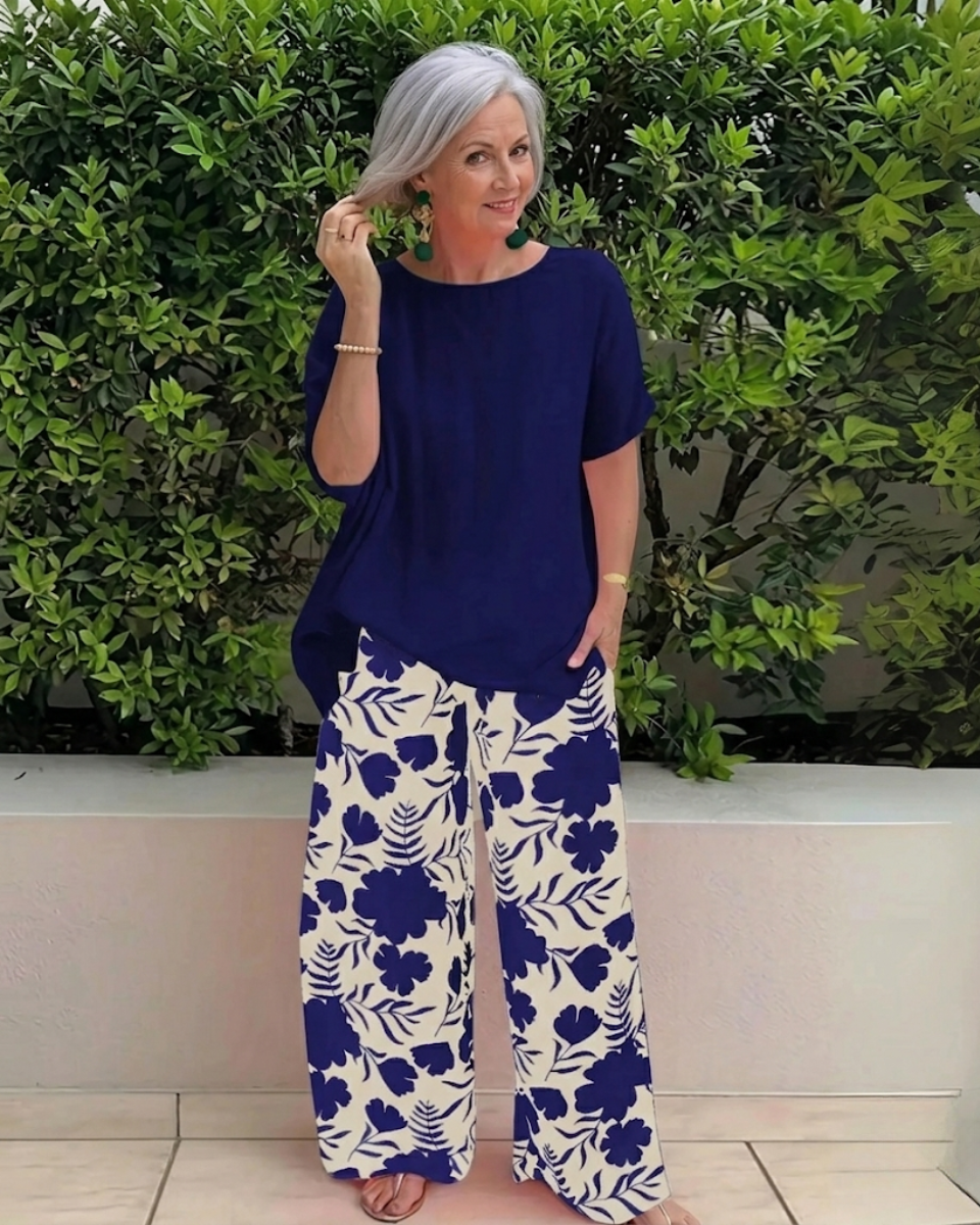 Casual Two-Piece Floral Set