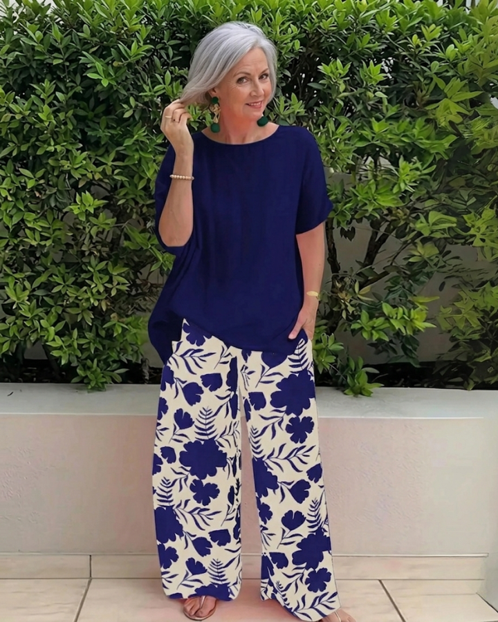 Casual Two-Piece Floral Set
