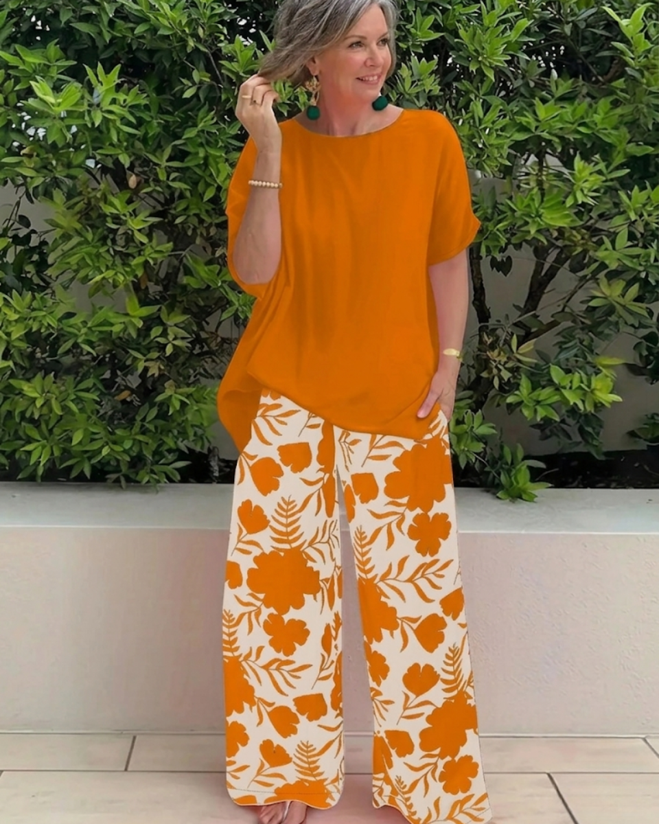 Casual Two-Piece Floral Set