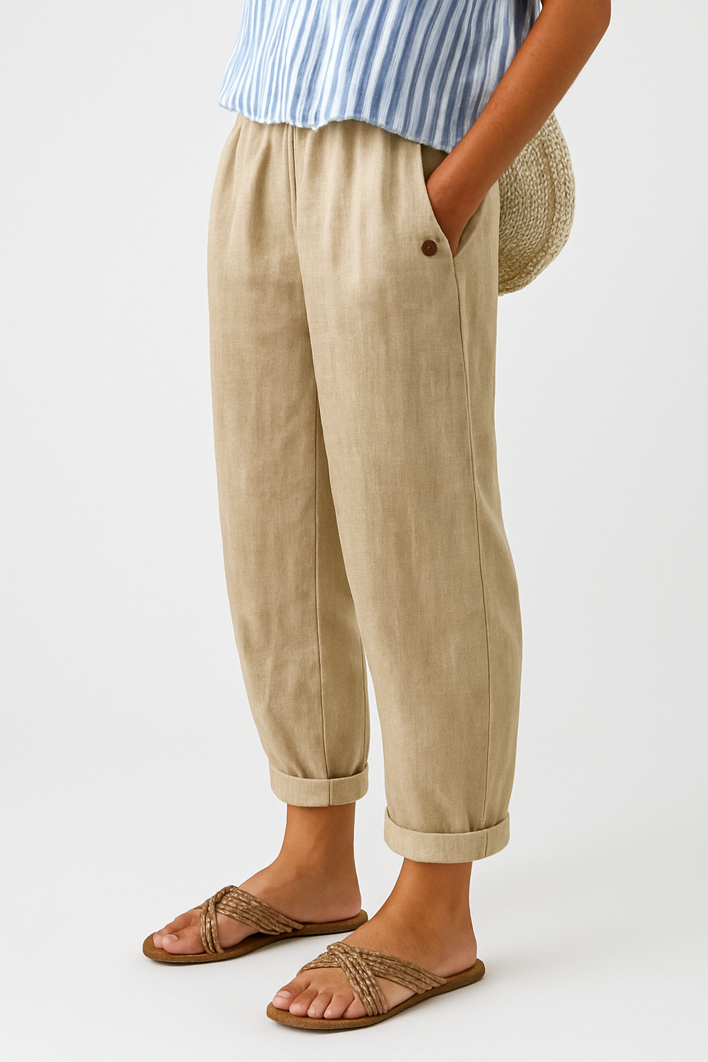 Stylish Linnen Pants with Side Pockets