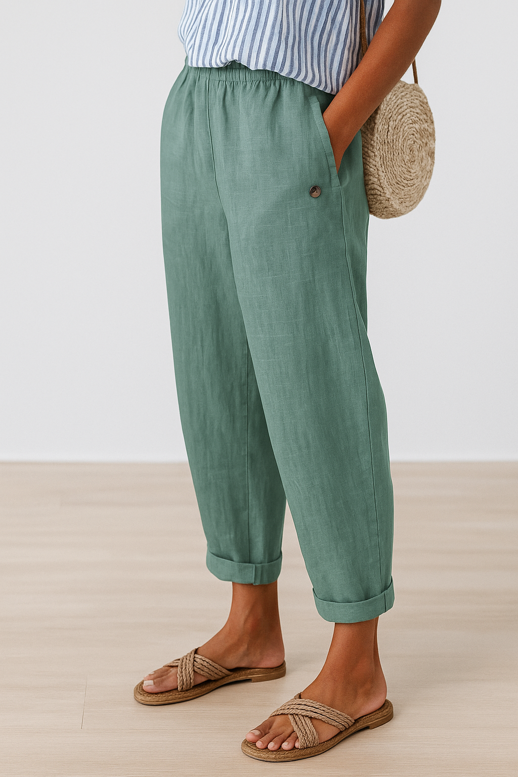 Stylish Linnen Pants with Side Pockets