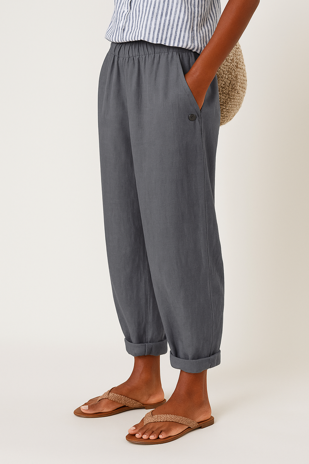 Stylish Linnen Pants with Side Pockets