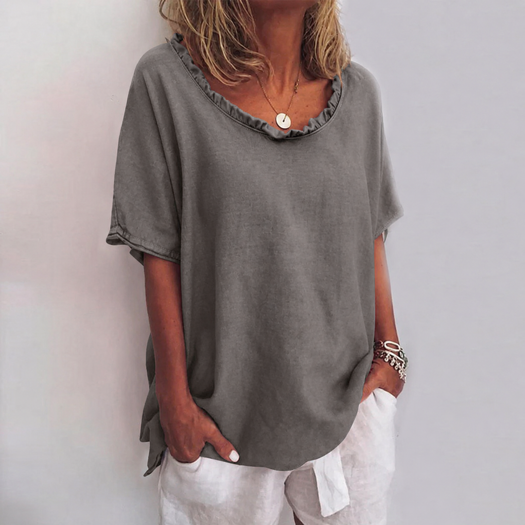 Comfortable Loose Blouse - Dark Gray