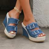 Women's Espadrille Wedge Denim Sandals