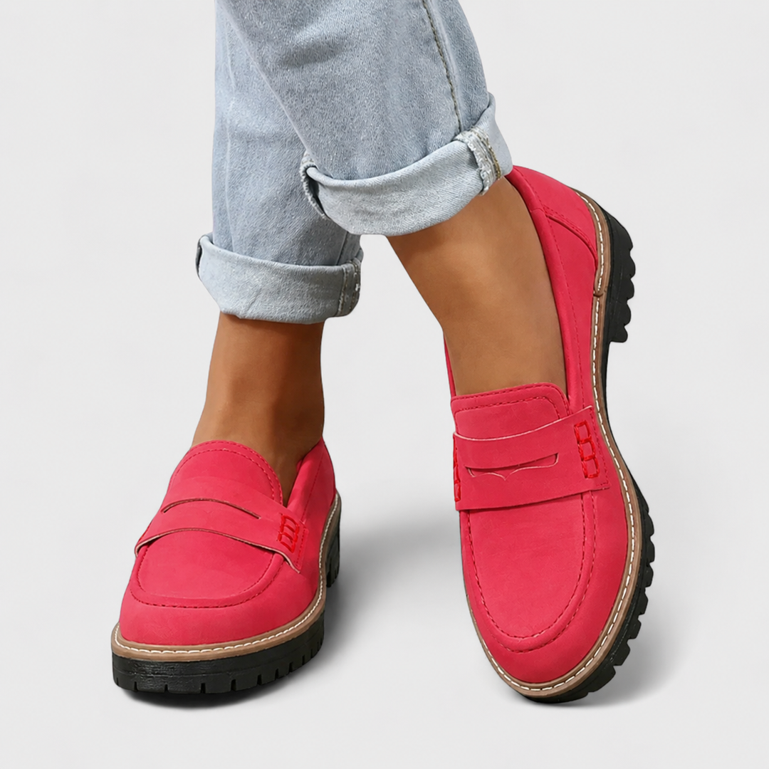 Orthopedic Slip-On Loafers - Red
