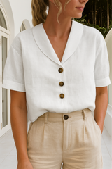 Elegant Wrap-Neck Blouse