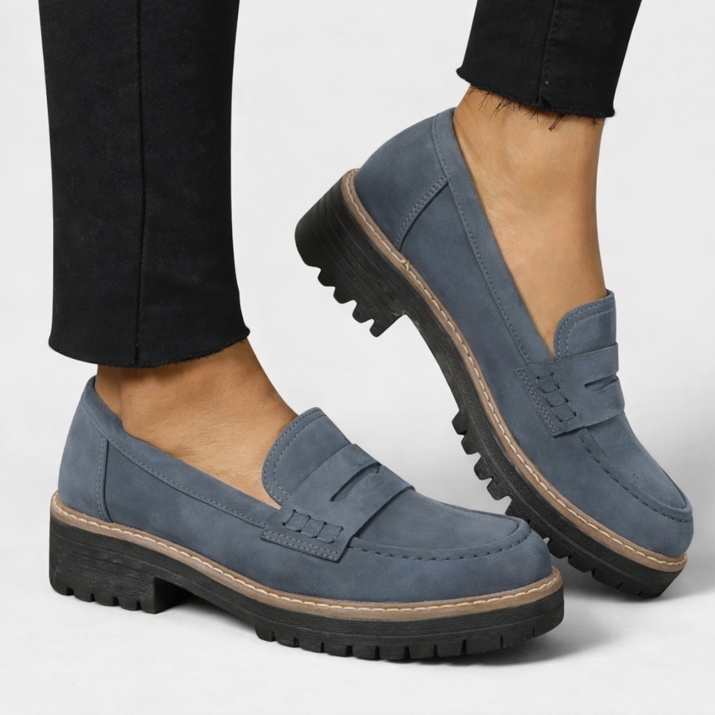 Orthopedic Slip-On Loafers - Blue