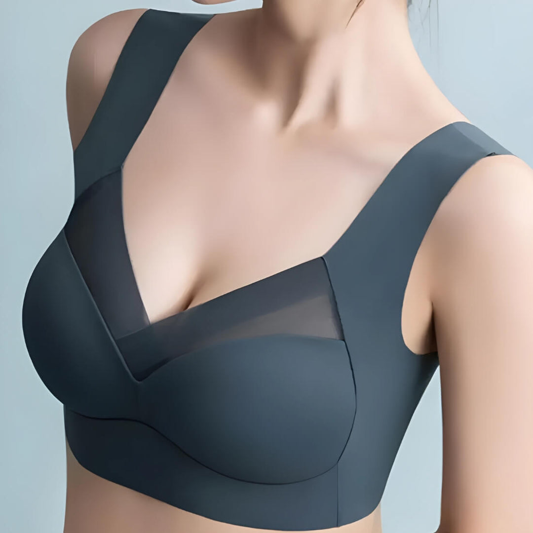 Women's seamless posture support bra in royal blue