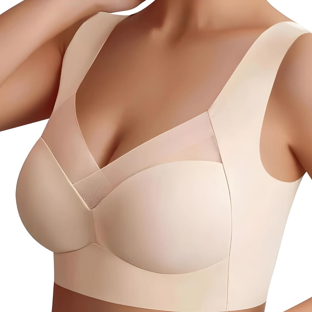Women's seamless posture support bra in beige