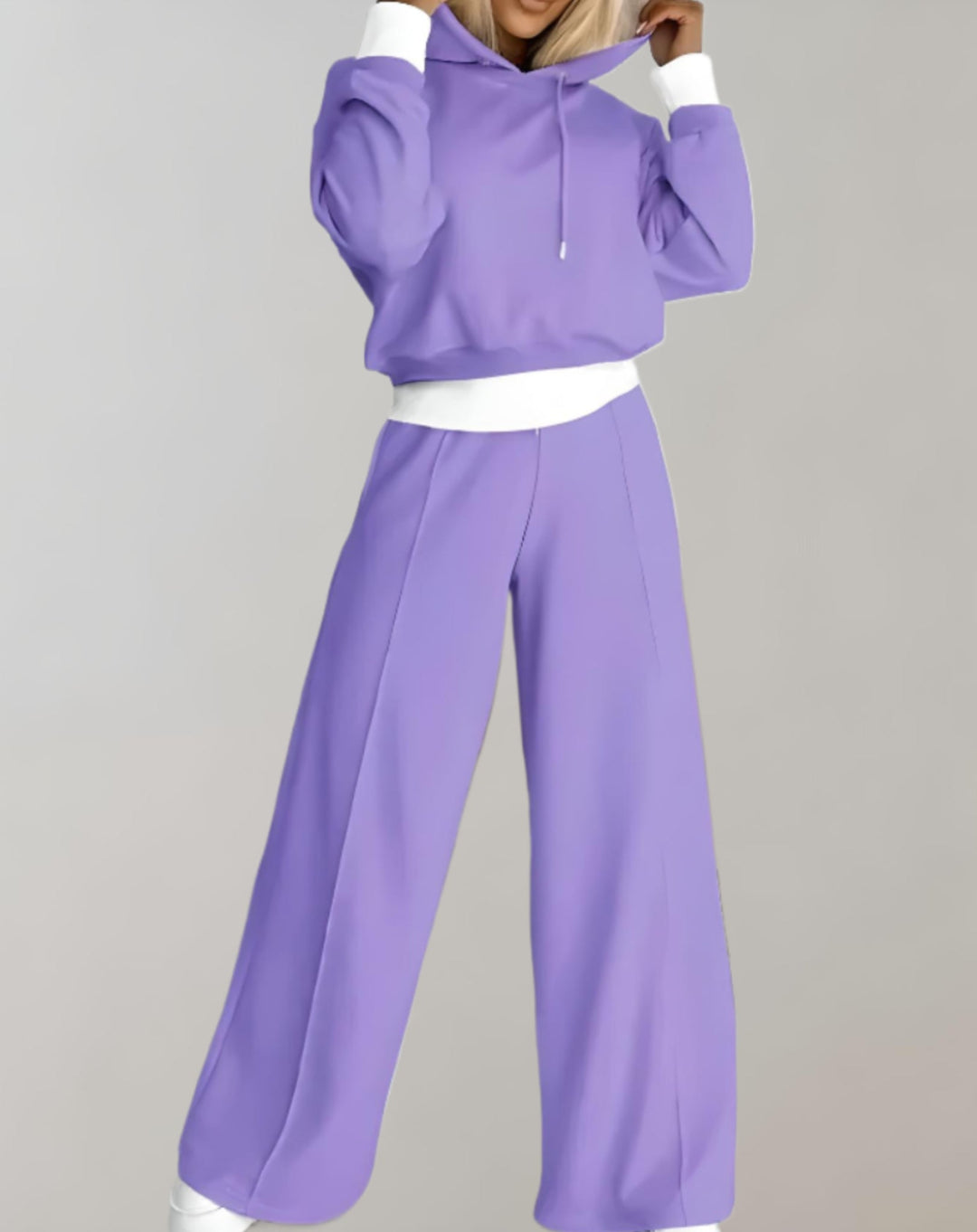 Hoodie and jogger sweatsuit set in purple