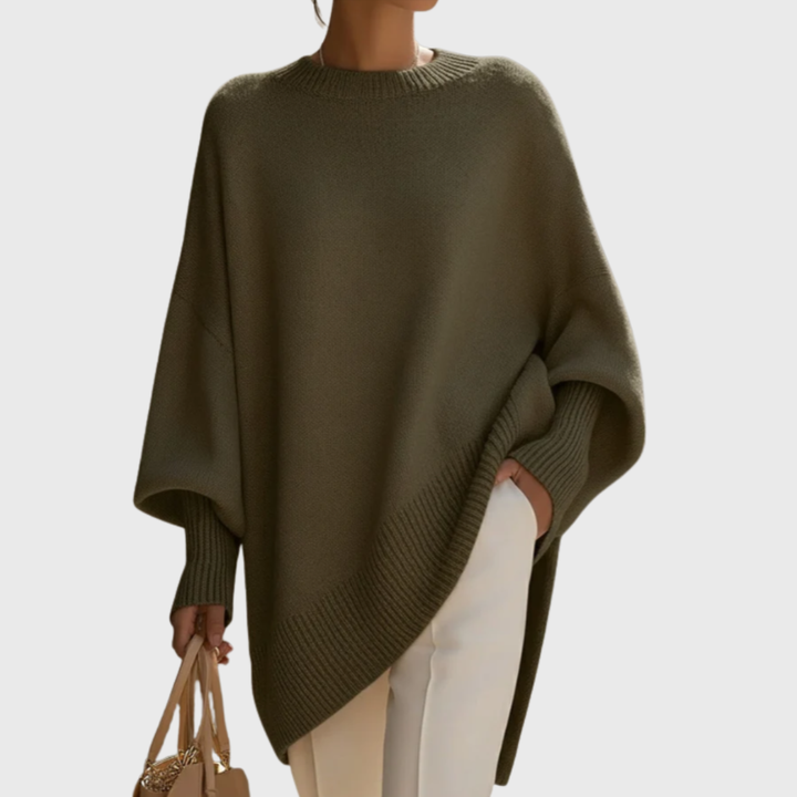 Women's wide-sleeve knit sweater