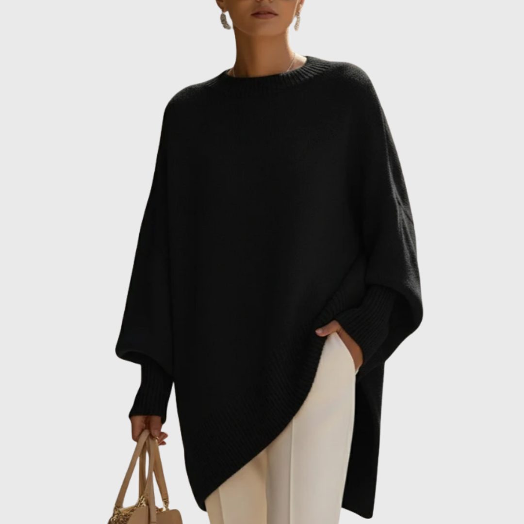 Women's wide-sleeve knit sweater