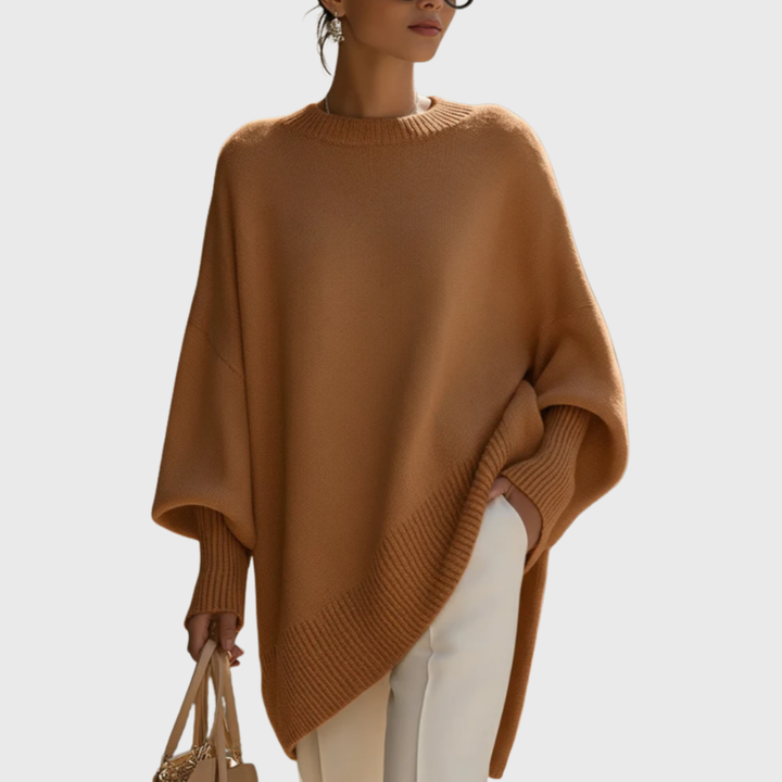 Women's wide-sleeve knit sweater