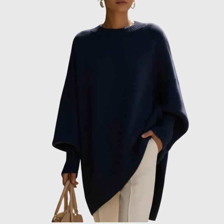 Women's wide-sleeve knit sweater